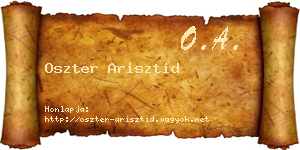 Oszter Arisztid névjegykártya